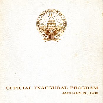 1965 Official Inaugural Program, front cover