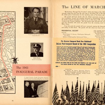 1961 Official Inaugural Program, pages 16-17