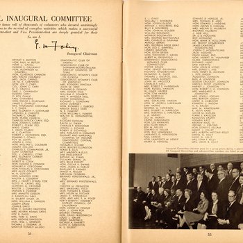 1961 Official Inaugural Program, pages 54-55