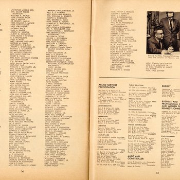 1961 Official Inaugural Program, pages 56-57