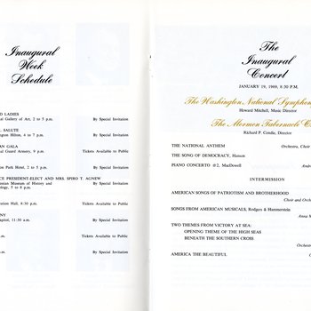 1969 Official Inaugural Program, pages 22-23
