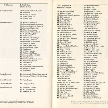 1981 Inaugural Program, page 20-21