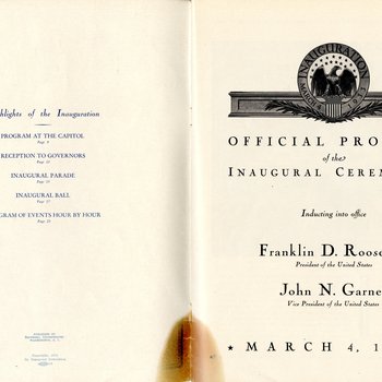 1933 Official Inaugural Program, page 1