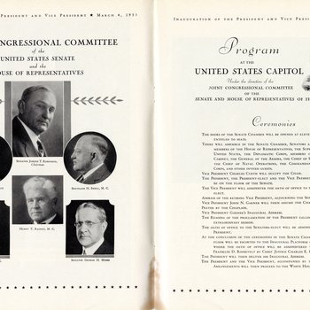 1933 Official Inaugural Program, page 8-9