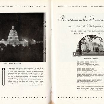 1933 Official Inaugural Program, page 10-11