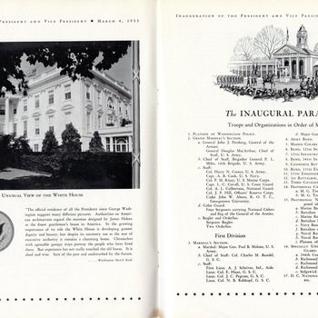 1933 Official Inaugural Program, page 12-13
