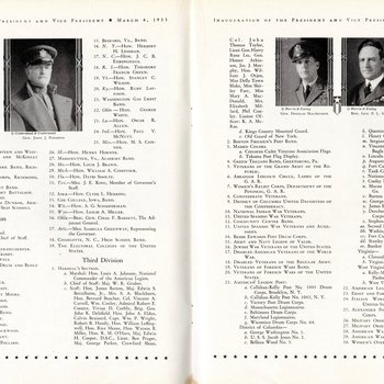 1933 Official Inaugural Program, page 14-15
