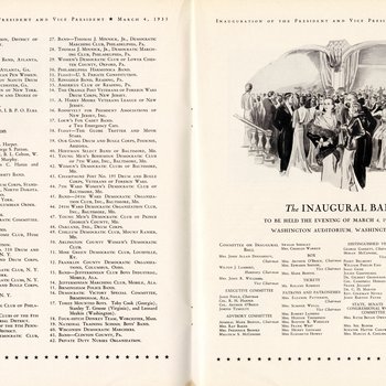 1933 Official Inaugural Program, page 16-17