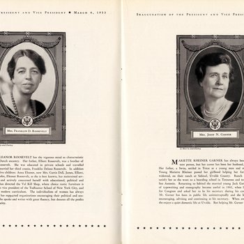1933 Official Inaugural Program, page 20-21