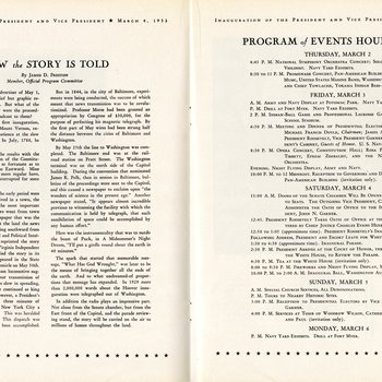 1933 Official Inaugural Program, page 22-23