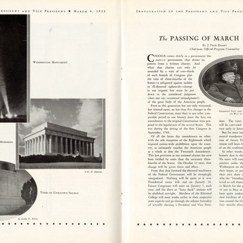 1933 Official Inaugural Program, page 26-27