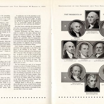 1933 Official Inaugural Program, page 30-31