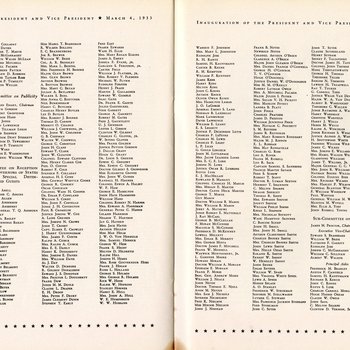 1933 Official Inaugural Program, page 52-53