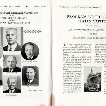 1941 Official Inaugural Program, page 8-9