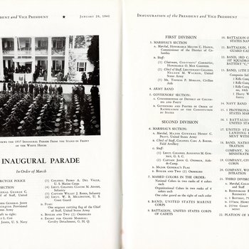 1941 Official Inaugural Program, page 20-21
