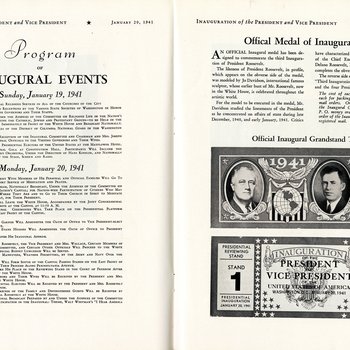 1941 Official Inaugural Program, page 24-25