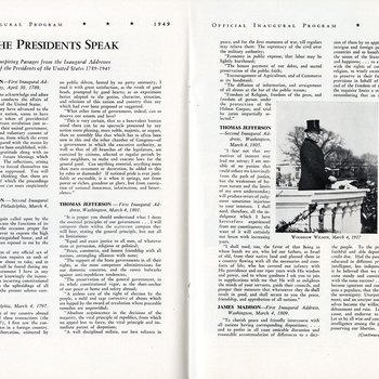1949 Official Inaugural Program, page 34-35