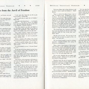 1949 Official Inaugural Program, page 38-39