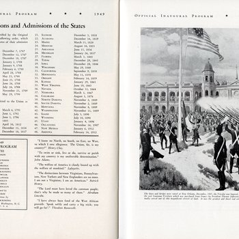 1949 Official Inaugural Program, page 52-53