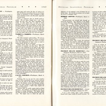 1949 Official Inaugural Program, page 70-71