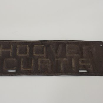 Hoover-Curtis license plate