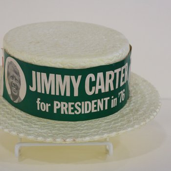 Jimmy Carter for President in '76 styrofoam hat, front