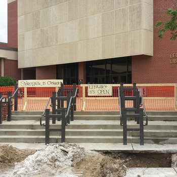 Sidewalk Construction in Front of Library