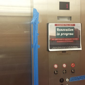 Elevator "Renovation in Progress" Sign