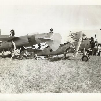 101c Stearman PT-17 #9 upside down on top of  Stearman #4
