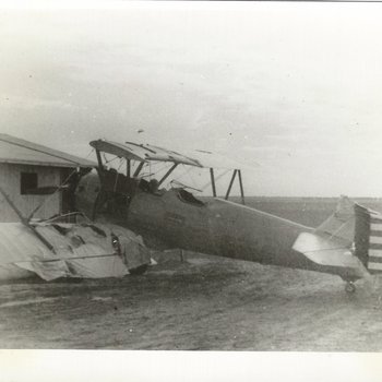 105 Whoops! A Stearman PT-17 gets a little too close to a building