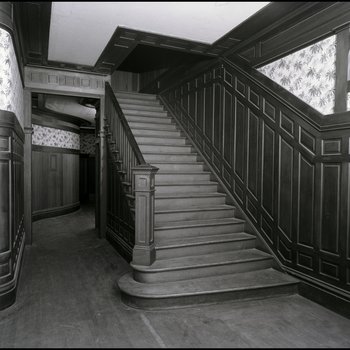 Wooden Staircase in Vacant Biglow-Helms Mansion in Tampa, Florida