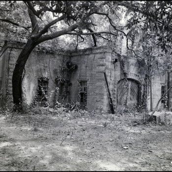 Carriage House Outside Vacant Biglow-Helms Mansion in Tampa, Florida, A