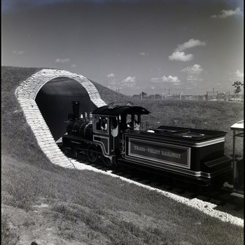 Trans-Veldt Railway Enters Covered Tunnel at Busch Gardens in Tampa, Florida, A