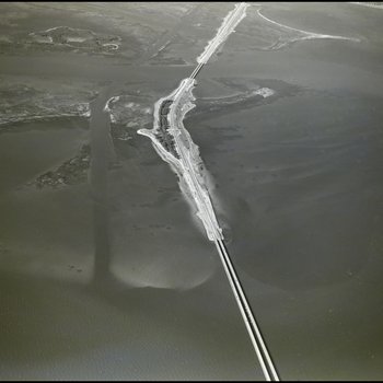 Aerial View of Skyway Beach and Bridge