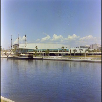 Jose Gasparilla Pirate Ship in Front of Curtis Hixon Hall, Tampa, Florida