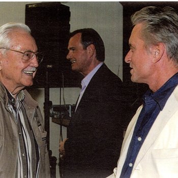 Hal Riddle and Michael Douglas, photograph