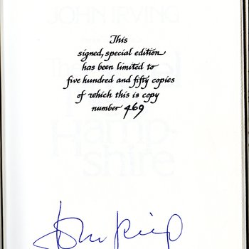 John Irving, Hotel New Hampshire, signed