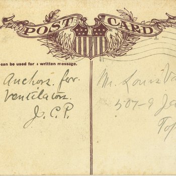 Russ Hall - Postcard Back (Mr. Louis Van Dorp)