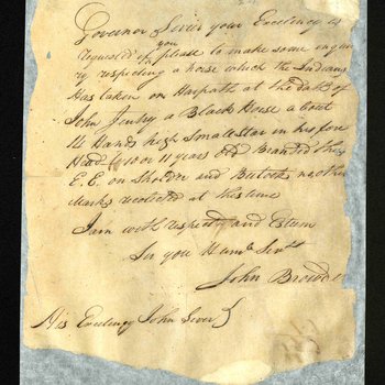 Letter to Governor John Sevier from John Browder, undated, page 1