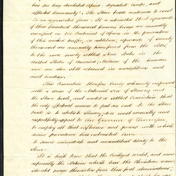 Letter to Governor Polk from Thomas Clarkson, president of the Convention of Friends of the Negro from the British & Foreign Anti-Slavery Society, 1840, page 2