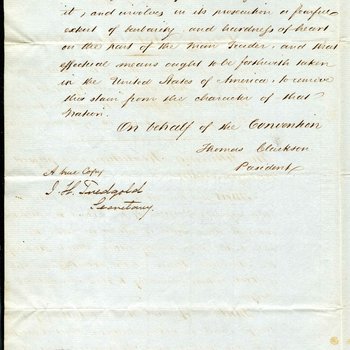 Letter to Governor Polk from Thomas Clarkson, president of the Convention of Friends of the Negro from the British & Foreign Anti-Slavery Society, 1840, page 6