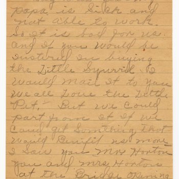 Letter to Governor Henry Horton from Martha Jane Vaughn of Eagle Creek, Tenn., 1930, page 2
