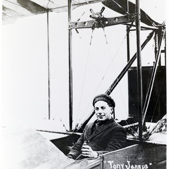 Tony Jannus in Cockpit of Benoist Airboat, A