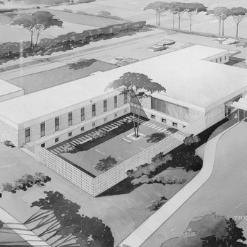 Dreyer Medical Clinic, New West Aurora Building depiction, 1964
