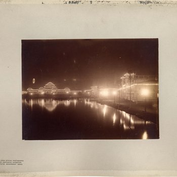 General view of Agricultural Building and Negro Building at night