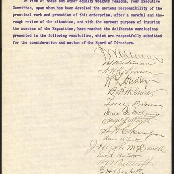 List of reasons and resolution for delay of 1896 Tennessee Centennial Exposition, 4