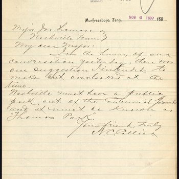 Letter from N.C. Collier To J. W. Thomas