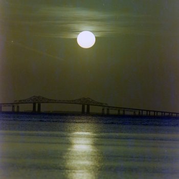 Sunset over the Sunset Skyway Bridge between Pinellas County and Manatee County, Florida, C