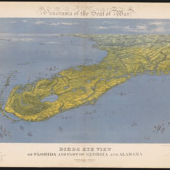 Birds eye view of Florida and part of Georgia and Alabama