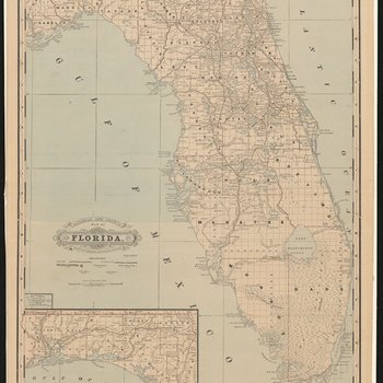 Railroad and county map of Florida